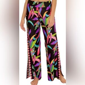Trina Turk Birds of Paradise Split Leg Cover Up Pants - Medium Great Condition!